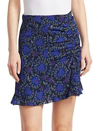 Derek Lam 10 Crosby - Floral-Print Ruched SIlk Mini Skirt at Saks Fifth Avenue