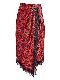 Derek Lam 10 Crosby - Liona Lace-Trimmed Faux-Wrap Skirt at Saks Fifth Avenue