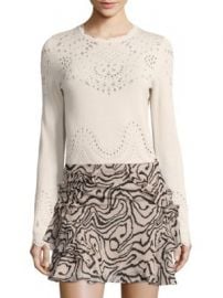 Derek Lam 10 Crosby - Pointelle Cotton Sweater at Saks Fifth Avenue