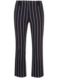 Derek Lam 10 Crosby  Cropped Flare Pencil Striped Trouser With Braided Trim  - Farfetch at Farfetch