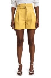 Derek Lam 10 Crosby Anson Double Belt Faux Leather Shorts at Nordstrom