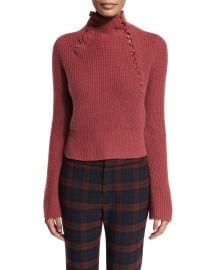 Derek Lam 10 Crosby Asymmetric Ribbed Cashmere Sweater  Rosewood at Neiman Marcus