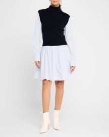 Derek Lam 10 Crosby Cressida Mixed-Media Dress at Neiman Marcus