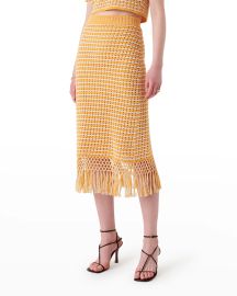 Derek Lam 10 Crosby Emerie Open Knit Fringe Midi skirt at Neiman Marcus