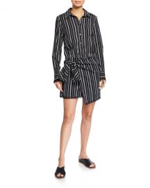 Derek Lam 10 Crosby Eunice Striped Shirt Dress at Neiman Marcus