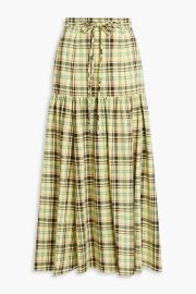 Derek Lam 10 Crosby Gathered checked cotton blend poplin maxi skirt at The Outnet