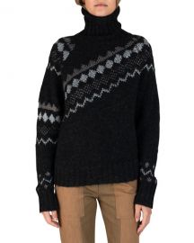 Derek Lam 10 Crosby Grammer Diagonal Fair Isle Sweater at Neiman Marcus