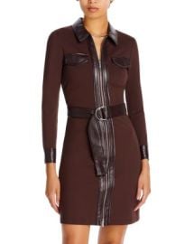 Derek Lam 10 Crosby Jayda Faux Leather Trim Dress Bloomingdales at Bloomingdales