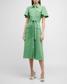 Derek Lam 10 Crosby Judy Midi Utility Shirtdress at Neiman Marcus
