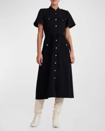 Derek Lam 10 Crosby Judy Utility Shirtdress in Midnight at Neiman Marcus