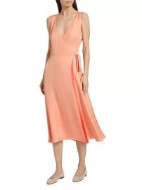 Derek Lam 10 Crosby Kathleen Satin Sleeveless Wrap Midi Dress at Saks Fifth Avenue