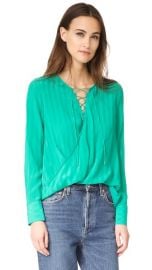 Derek Lam 10 Crosby Lace Up Drape Front Blouse at Shopbop