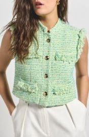 Derek Lam 10 Crosby Loa Cotton Blend Tweed Vest in Electric Multi at Nordstrom Rack at Nordstrom Rack