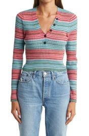 Derek Lam 10 Crosby Milana Crop Henley T Shirt at Nordstrom Rack