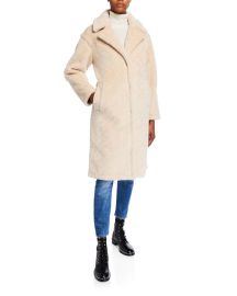 Derek Lam 10 Crosby Notch Collar Lamb Shearling Long Coat at Neiman Marcus