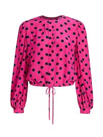 Derek Lam 10 Crosby Olina Cropped Polka Dot Blouse at Saks Fifth Avenue