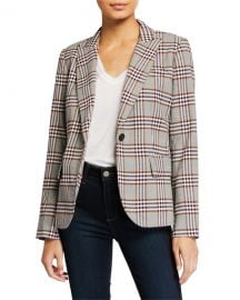 Derek Lam 10 Crosby Plaid One-Button Blazer w  Pockets at Neiman Marcus