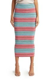 Derek Lam 10 Crosby Riviera Ribbed Stripe Midi Skirt at Nordstrom Rack