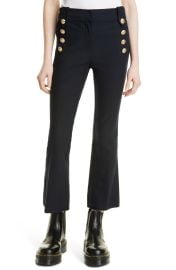 Derek Lam 10 Crosby Robertson Crop Flare Stretch Cotton Sailor Pants at Nordstrom