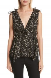 Derek Lam 10 Crosby Ruffled Metallic Dot Top at Nordstrom