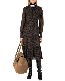 Derek Lam 10 Crosby Sammy Leopard-Print Long-Sleeve Dress at Neiman Marcus