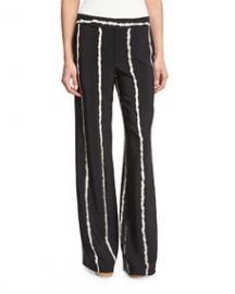 Derek Lam 10 Crosby Striped Silk Wide-Leg Trousers  Black at Neiman Marcus