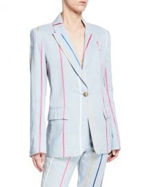 Derek Lam 10 Crosby Striped Single-Button Blazer at Neiman Marcus