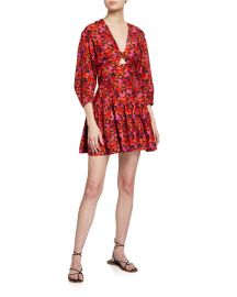 Derek Lam 10 Crosby Talia Floral-Print Keyhole Mini Dress at Neiman Marcus