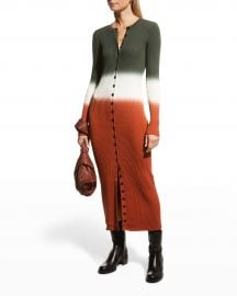 Derek Lam 10 Crosby Tianna Button-Front Rib-Knit Dress at Neiman Marcus