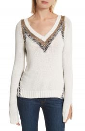 Derek Lam 10 Crosby V-Neck Stripe Pullover at Nordstrom