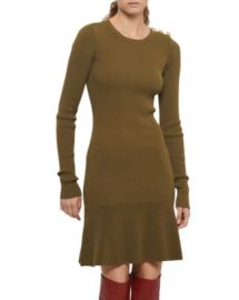 Derek Lam 10 Crosby Vanessa Ribbed Knit Flounce Dress Bloomingdales at Bloomingdales