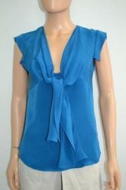 Derek Lam Blue Silk Sleeveless Top wTie Size 40 US 4 690 eBay at eBay