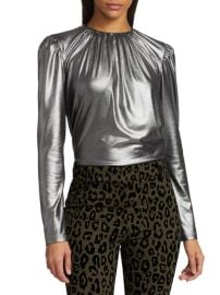 Derek Lam Kary Metallic Crepe Blouse on SALE at Saks Off 5th