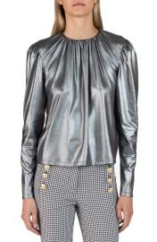 Derek Lam Kary Metallic Crepe Blouse on SALE at Nordstrom Rack