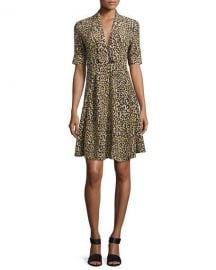 Derek Lam Leopard-Print Short-Sleeve Dress  Yellow at Neiman Marcus