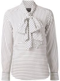 Derek Lam Striped Pussy Bow Blouse at Farfetch