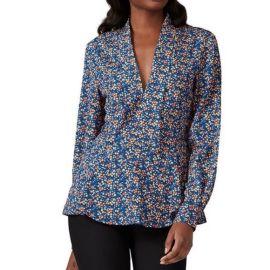 Derek Lam Tops Derek Lam Blue Floral Printed Blouse Poshmark at Poshmark