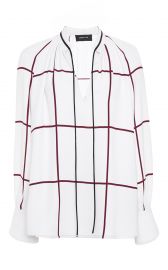 Derek Lam Windowpane Print Tie Front Blouse at Moda Operandi