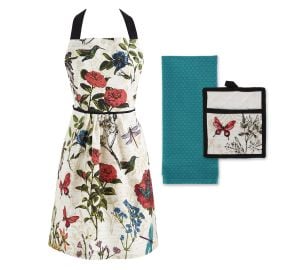 Design Imports Botanical Apron Kitchen Set of3 - QVCcom at QVC