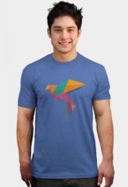 Design by Humans Vintage Geometric Colourful Paper crane Origami T-shirt at Design by Humans