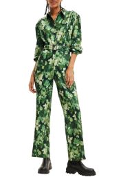 Desigual Ronda Floral Camo Long Sleeve Belted Jumpsuit at Nordstrom