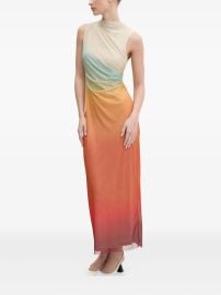 Desigual ombre-pattern high-neck Maxi Dress Neutrals at Farfetch