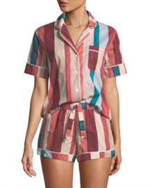 Desmond  amp  Dempsey Striped Shorty Pajama Set at Neiman Marcus