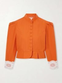 Destree Amoako lace trimmed cotton poplin jacket at Net a Porter