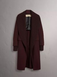 Detachable Rib Knit Collar Cashmere Coat at Burberry