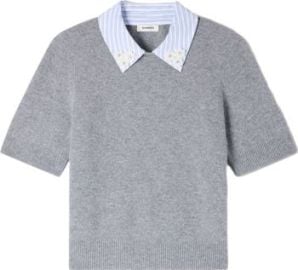 Detachable collar wool sweater at Nordstrom