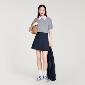 Detachable collar wool sweater in Grey for Women Paris at Sandro