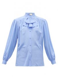 Detachable-ruffle silk-crepe blouse   Gucci   MATCHESFASHION US at Matches