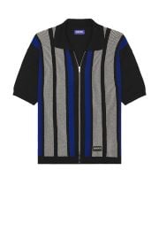 Deva States Junior Zip Knitted Polo In Black Multi at Revolve