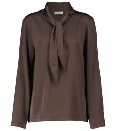 Deveaux New York - Jean tie-neck satin shirt at Mytheresa